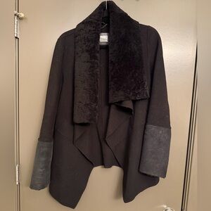 Mackage Black Wool Lambskin and Shearling Coat Size XS